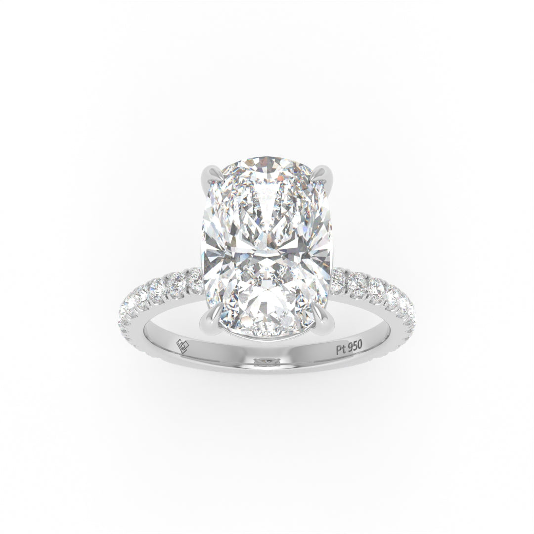 Abigail Cushion With Diamond Band Engagement Ring