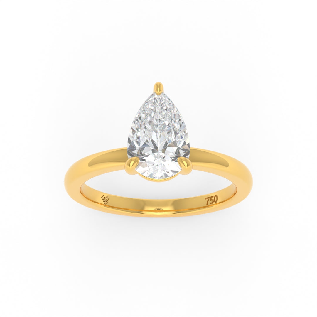 Noémie Solitaire Pear Cut With Diamond Engagement Ring