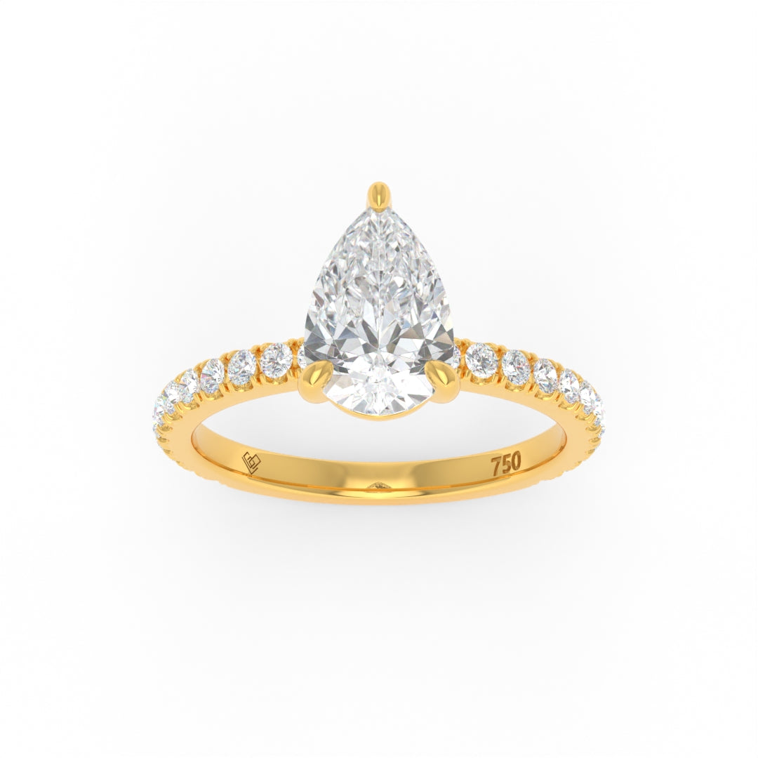 Abigail Pear With Diamond Band Engagement Ring