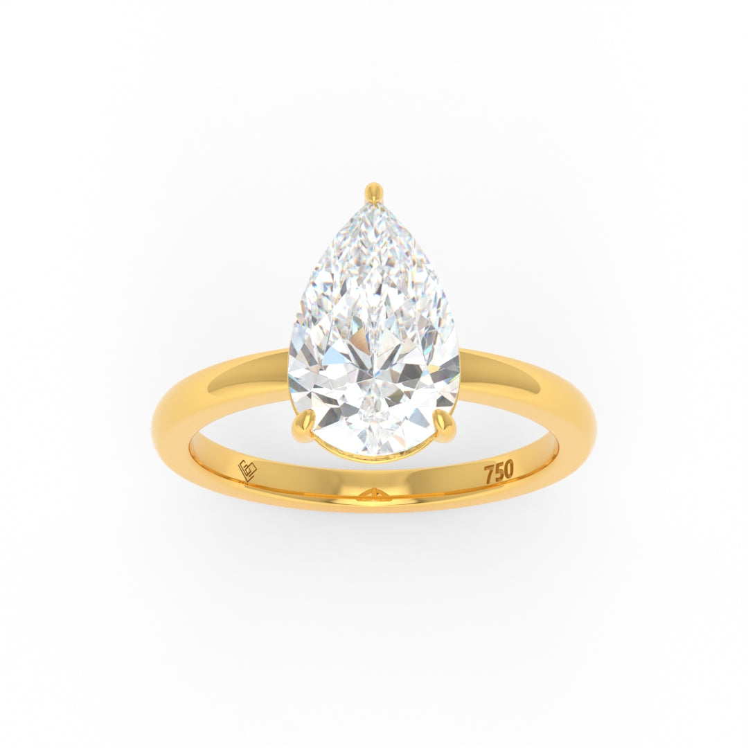 Noémie Solitaire Pear Cut With Diamond Engagement Ring