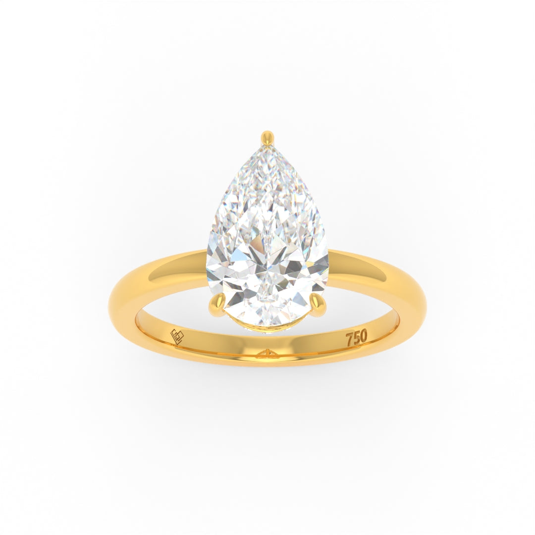 Léa Pear Cut Diamond With Hidden Halo Engagement Ring