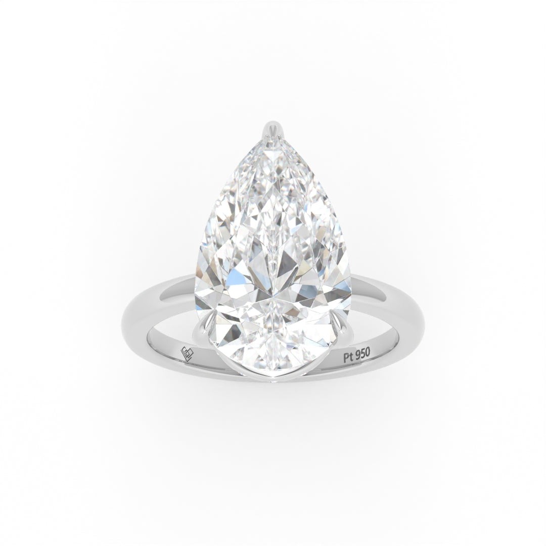 Léa Pear Cut Diamond With Hidden Halo Engagement Ring