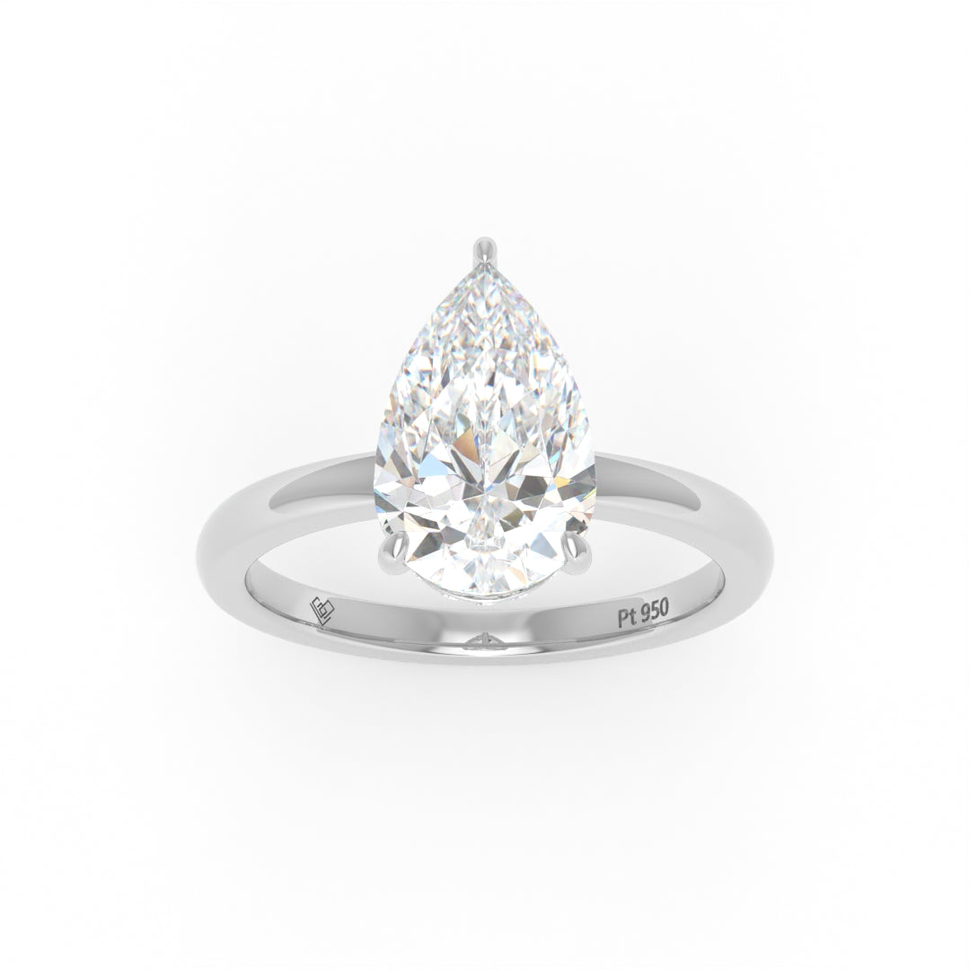 Léa Pear Cut Diamond With Hidden Halo Engagement Ring