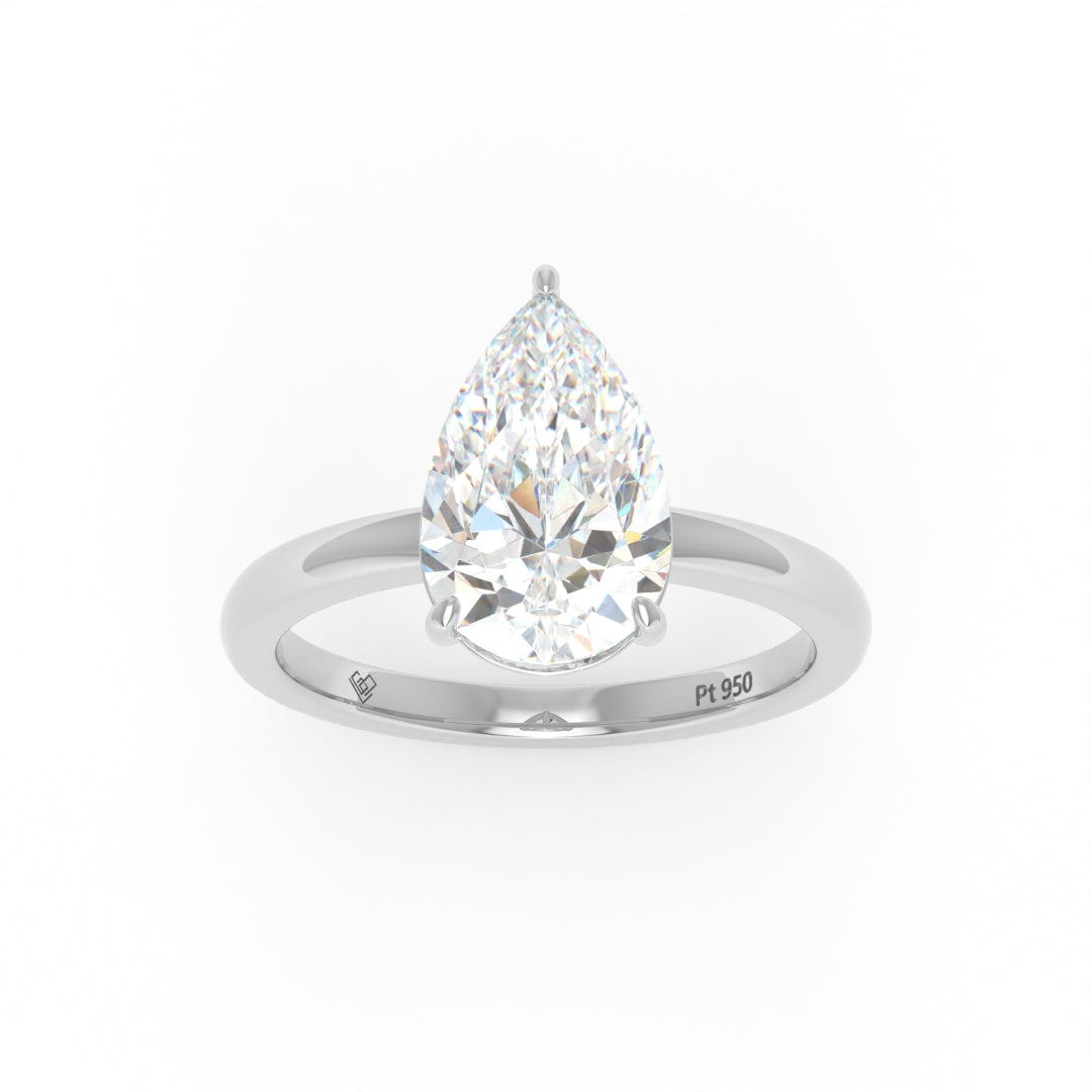 Noémie Solitaire Pear Cut With Diamond Engagement Ring