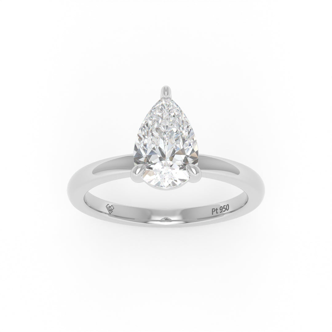 Noémie Solitaire Pear Cut With Diamond Engagement Ring