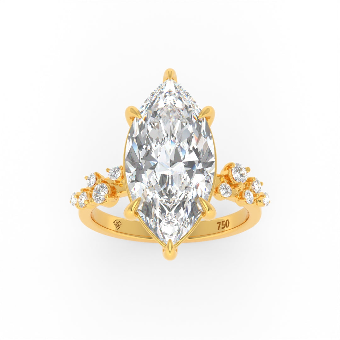 Layla Marquise Cut Diamond Engagement Ring With Accent Band