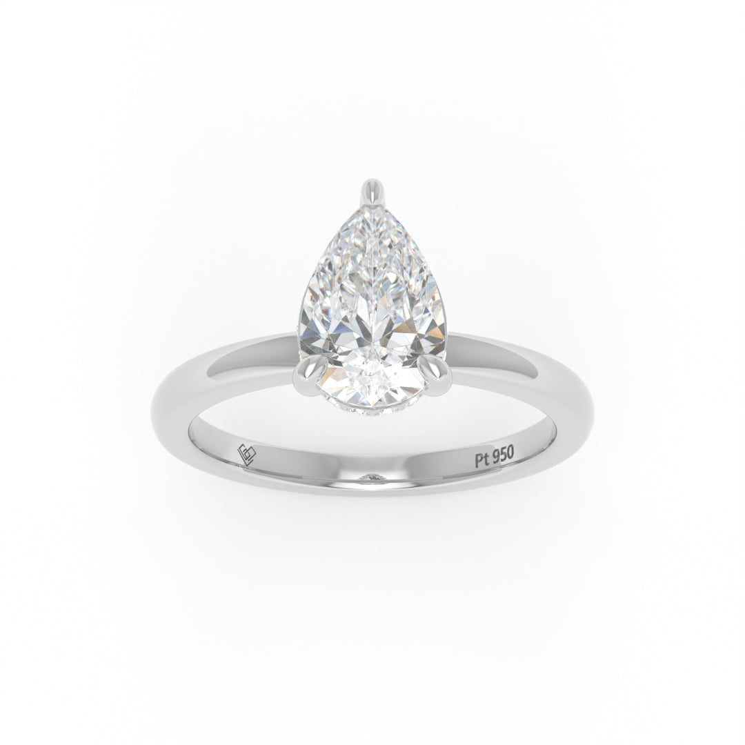 Léa Pear Cut Diamond With Hidden Halo Engagement Ring