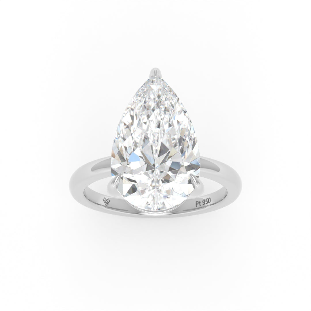Noémie Solitaire Pear Cut With Diamond Engagement Ring