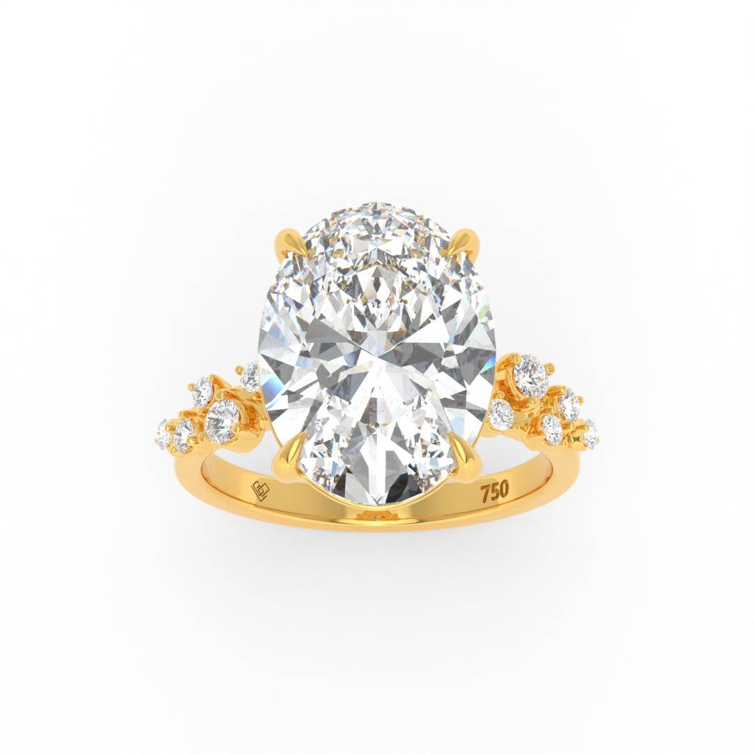 Layla Oval Cut Diamond Engagement Ring With Diamond Accent Band