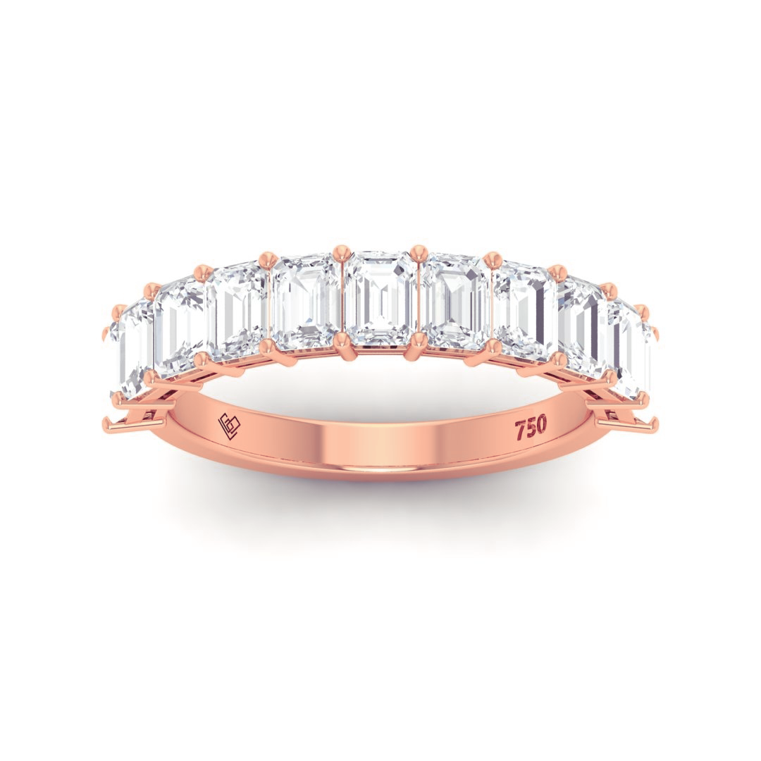 Helene Emerald cut Diamond Wedding Band