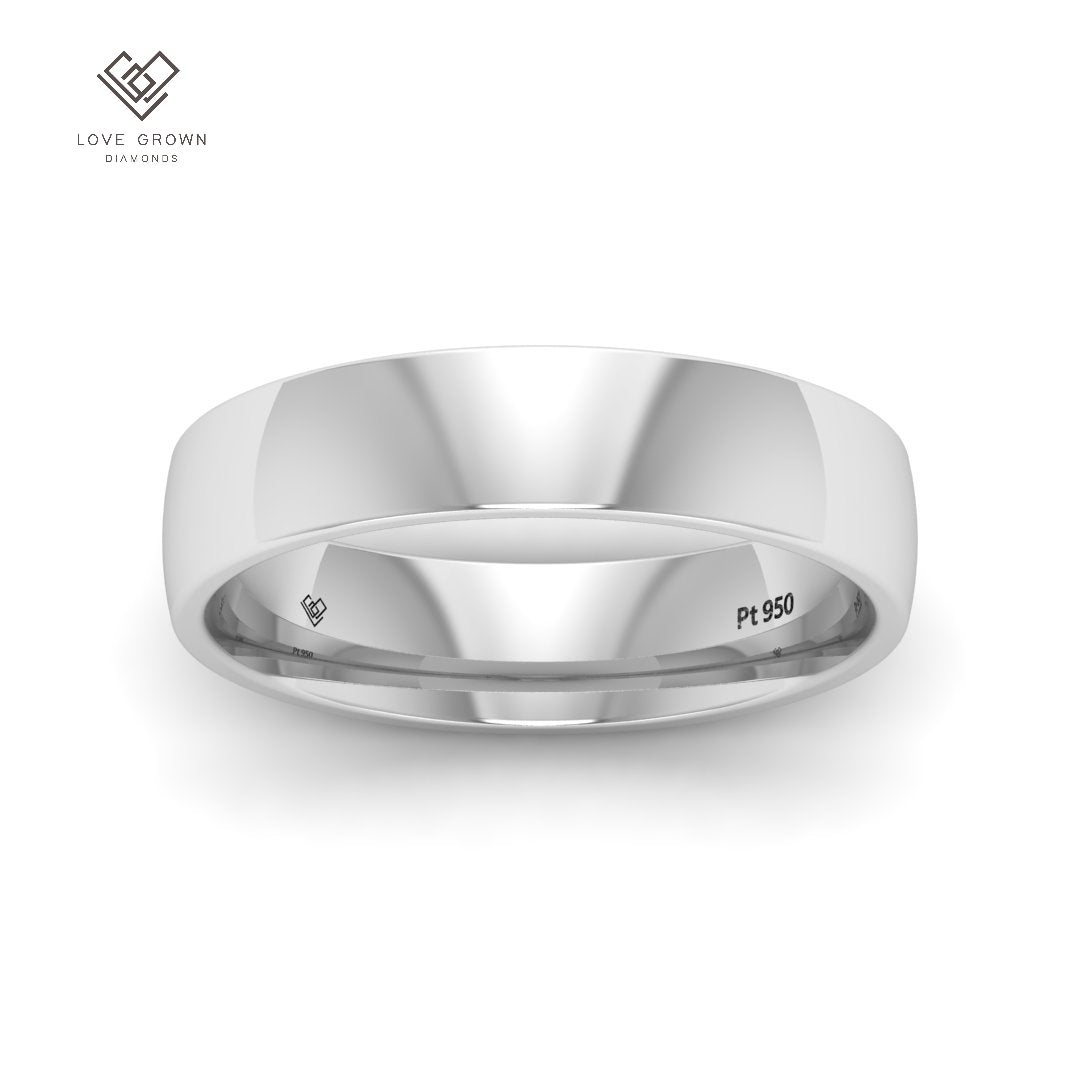 Vesper Men's Wedding Band, court-shaped, 5mm width, Love Grown Diamonds, sophisticated design.