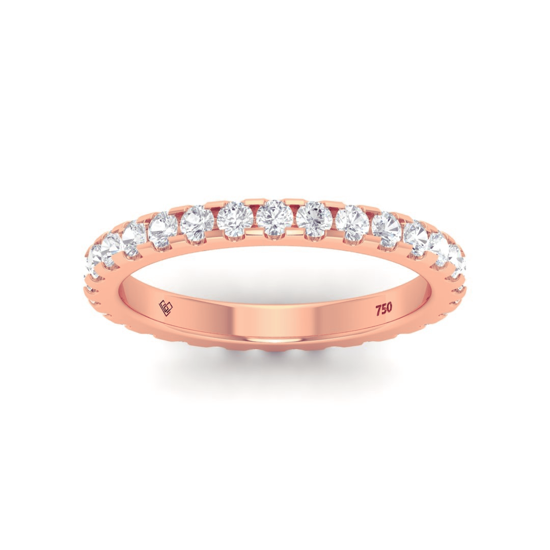 Enora Round cut wedding band 1.00 Ct