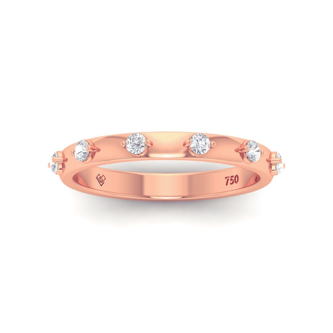 Piper Round Cut Diamond Wedding Band