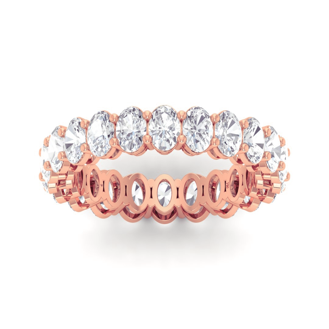 Vivian Oval cut wedding band 3.00 Ct