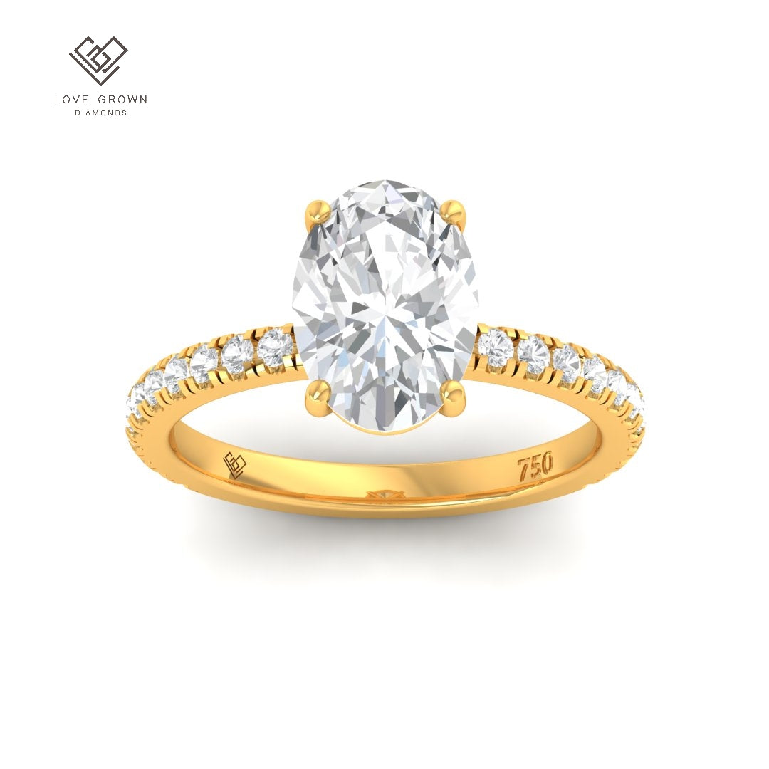 Abigail Oval With Diamond Band Engagement Ring