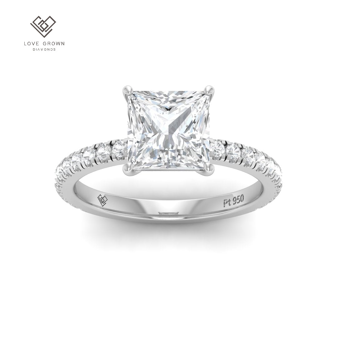 Abigail Princess With Diamond Band Engagement Ring