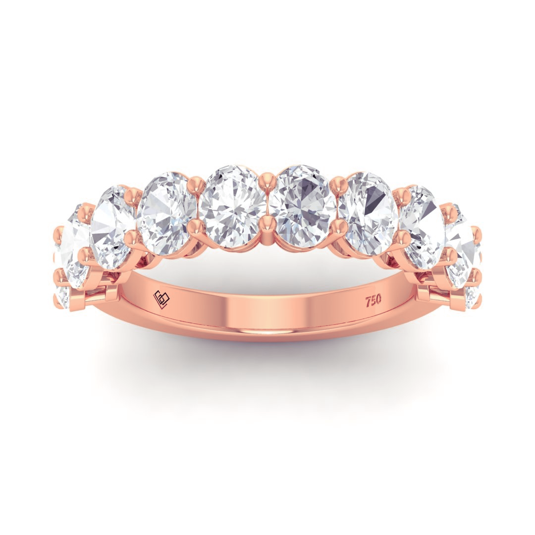 Edith Oval cut wedding band 2.50 ct