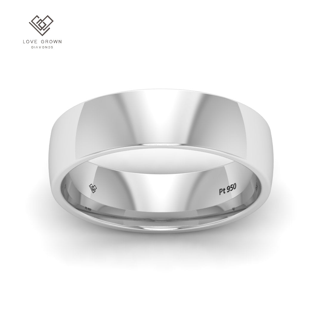 Theron Men's Wedding Band, court-shaped, sleek design, Love Grown Diamonds.