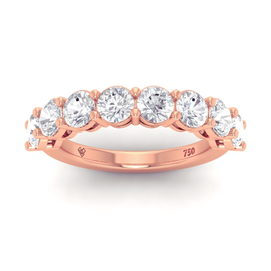 Eli Round cut wedding band 2.50 Ct
