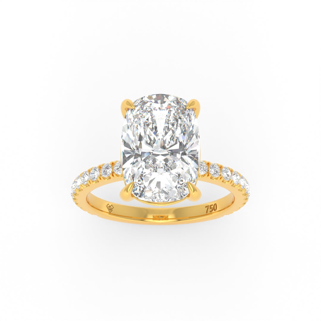 Abigail Cushion With Diamond Band Engagement Ring