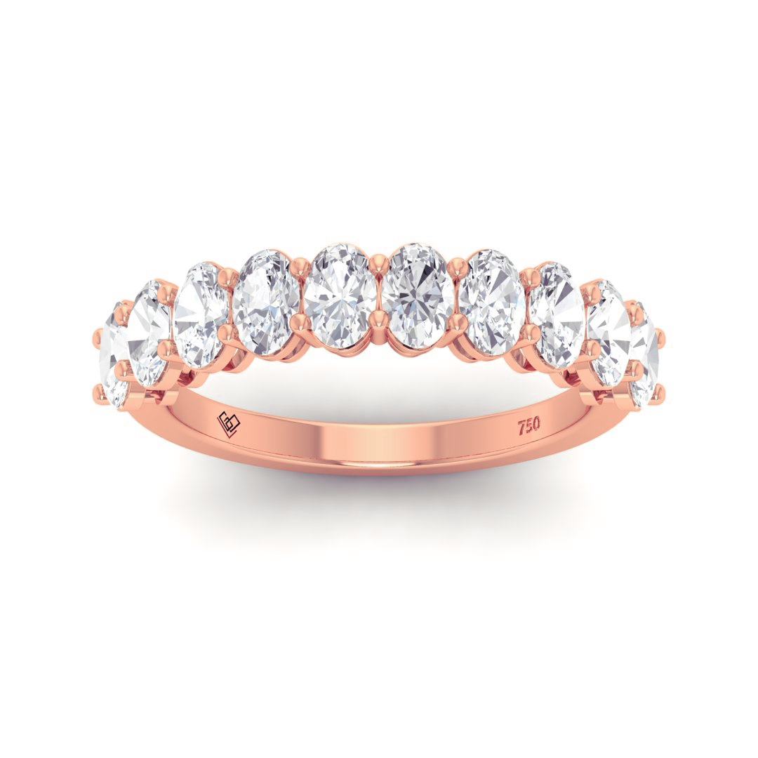 Estelle Oval cut wedding band 1.50 Ct