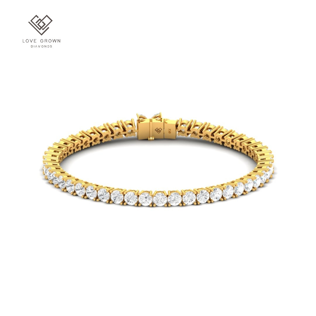Zoé 9.00ct diamond bracelet with D/E color VS clarity diamonds in yellow gold setting