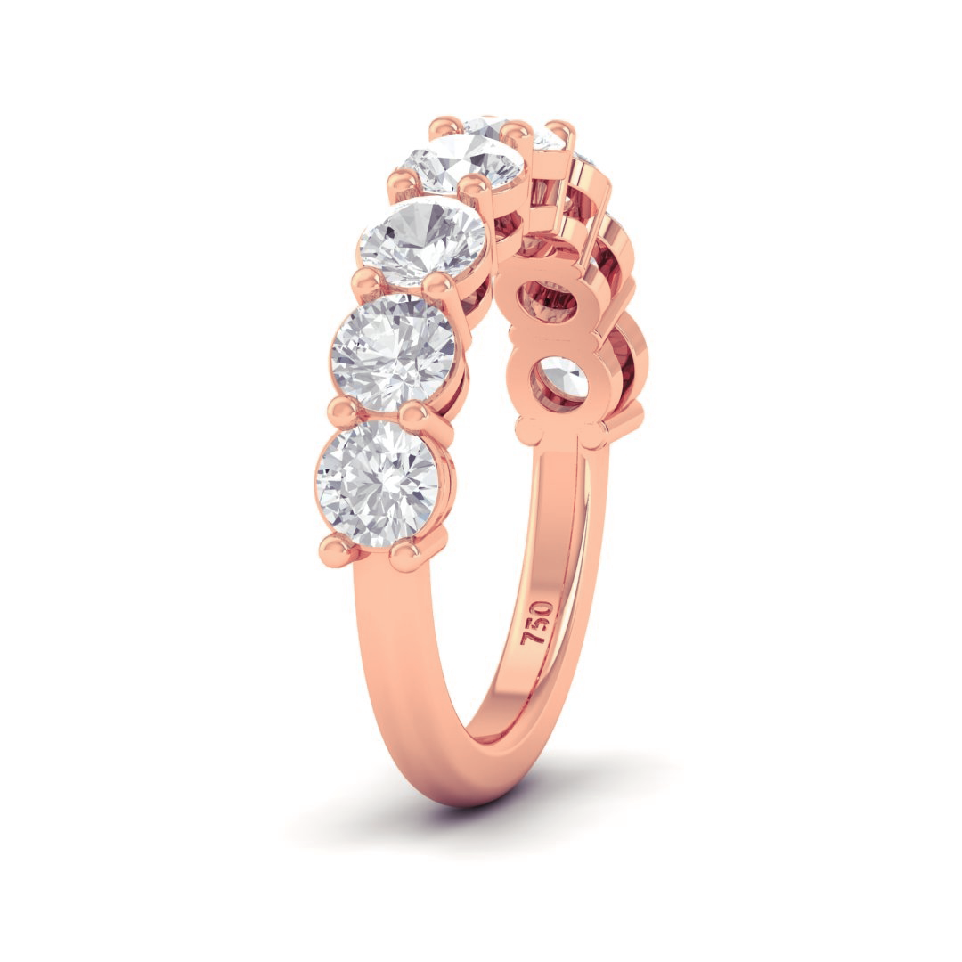Eli Round cut wedding band 2.50 Ct