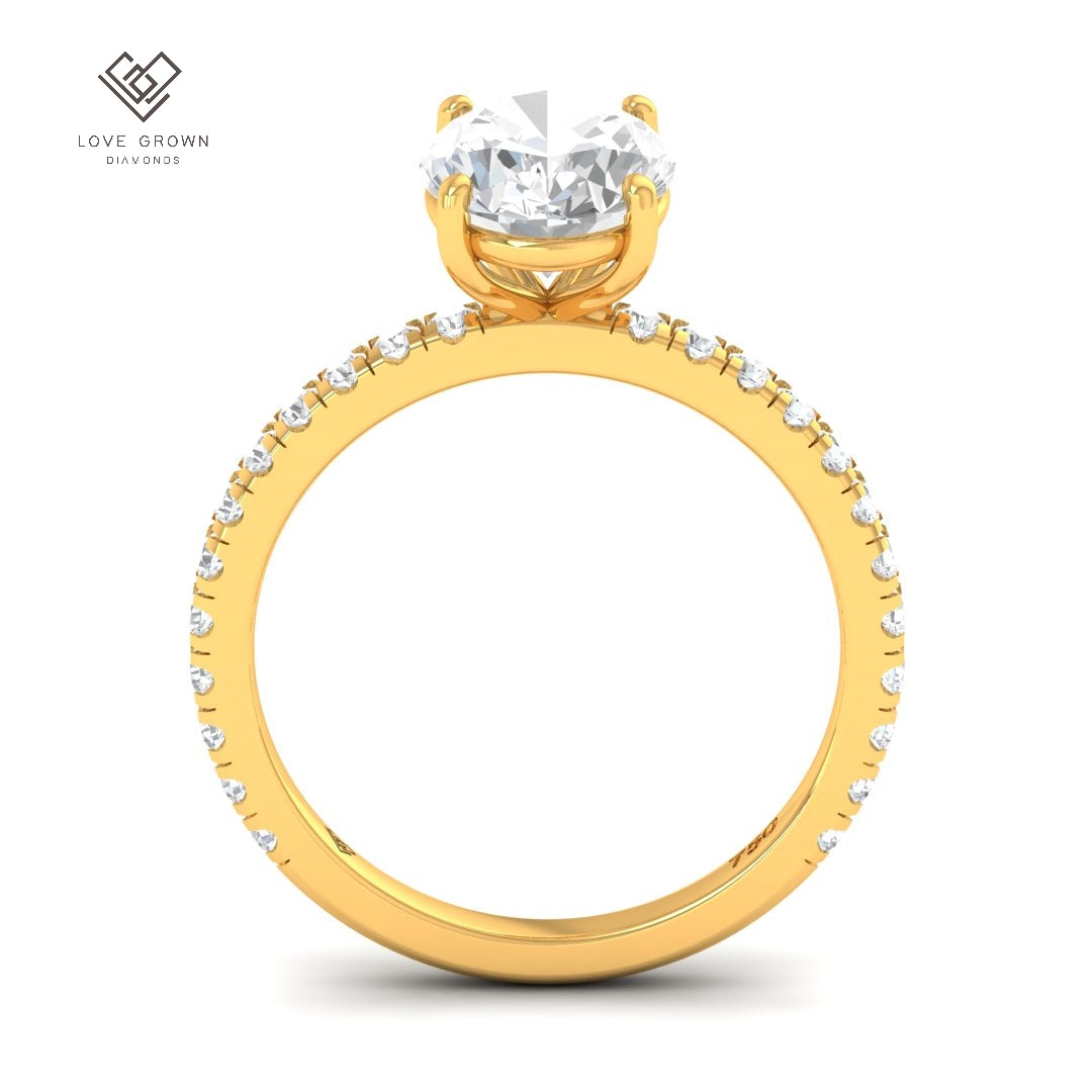 Abigail Oval With Diamond Band Engagement Ring