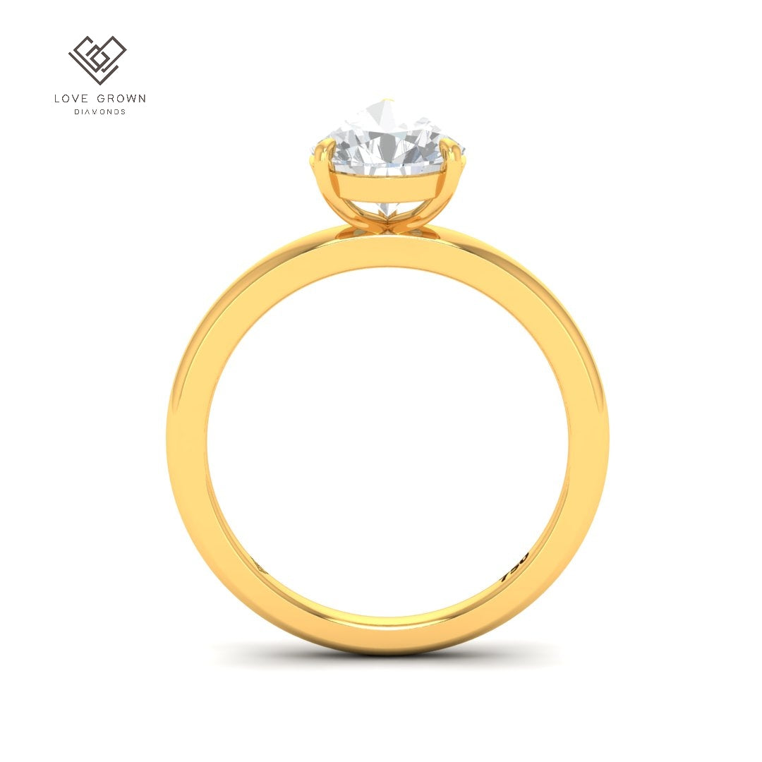 Noémie Solitaire Pear Cut With Diamond Engagement Ring