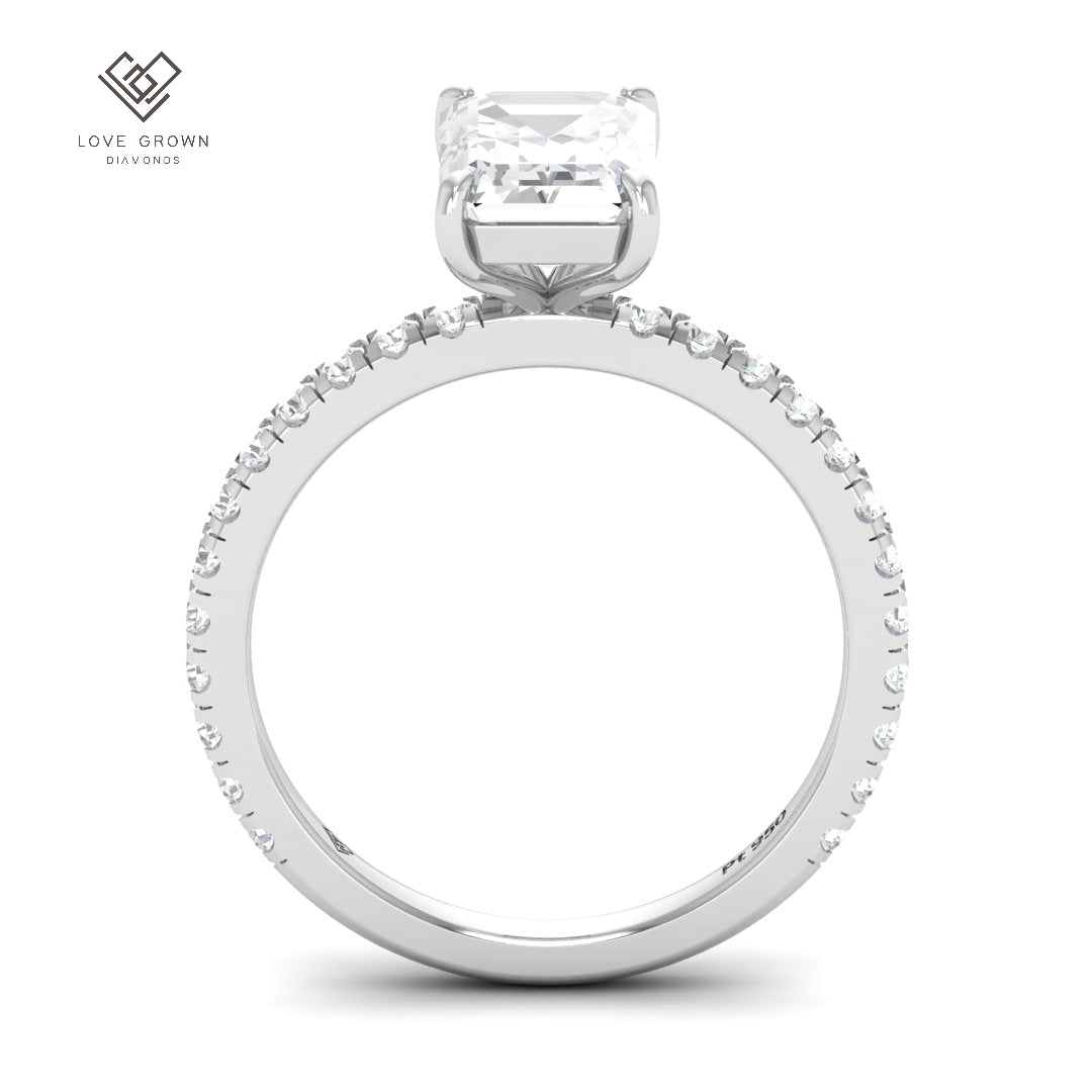 Abigail Emerald With Diamond Band Engagement Ring