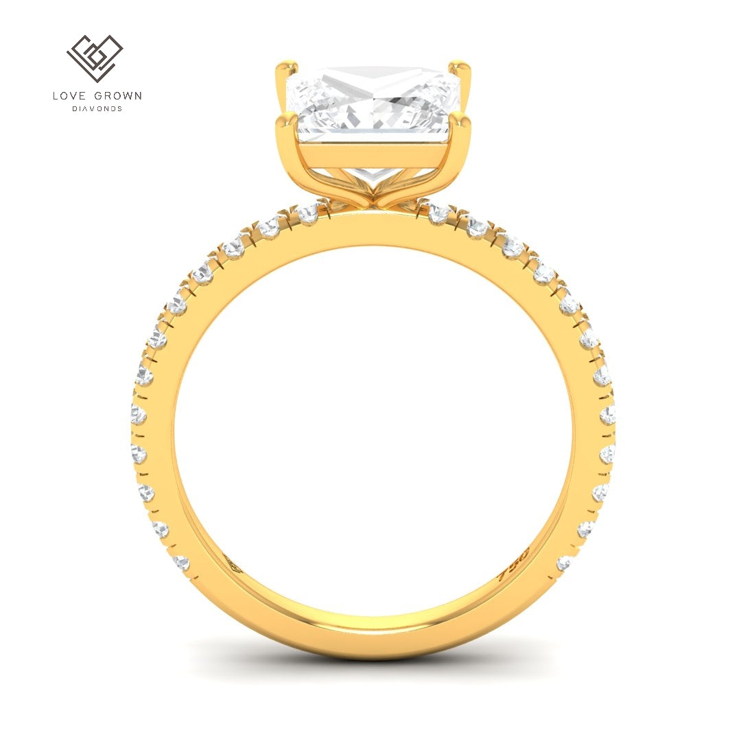 Abigail Princess With Diamond Band Engagement Ring