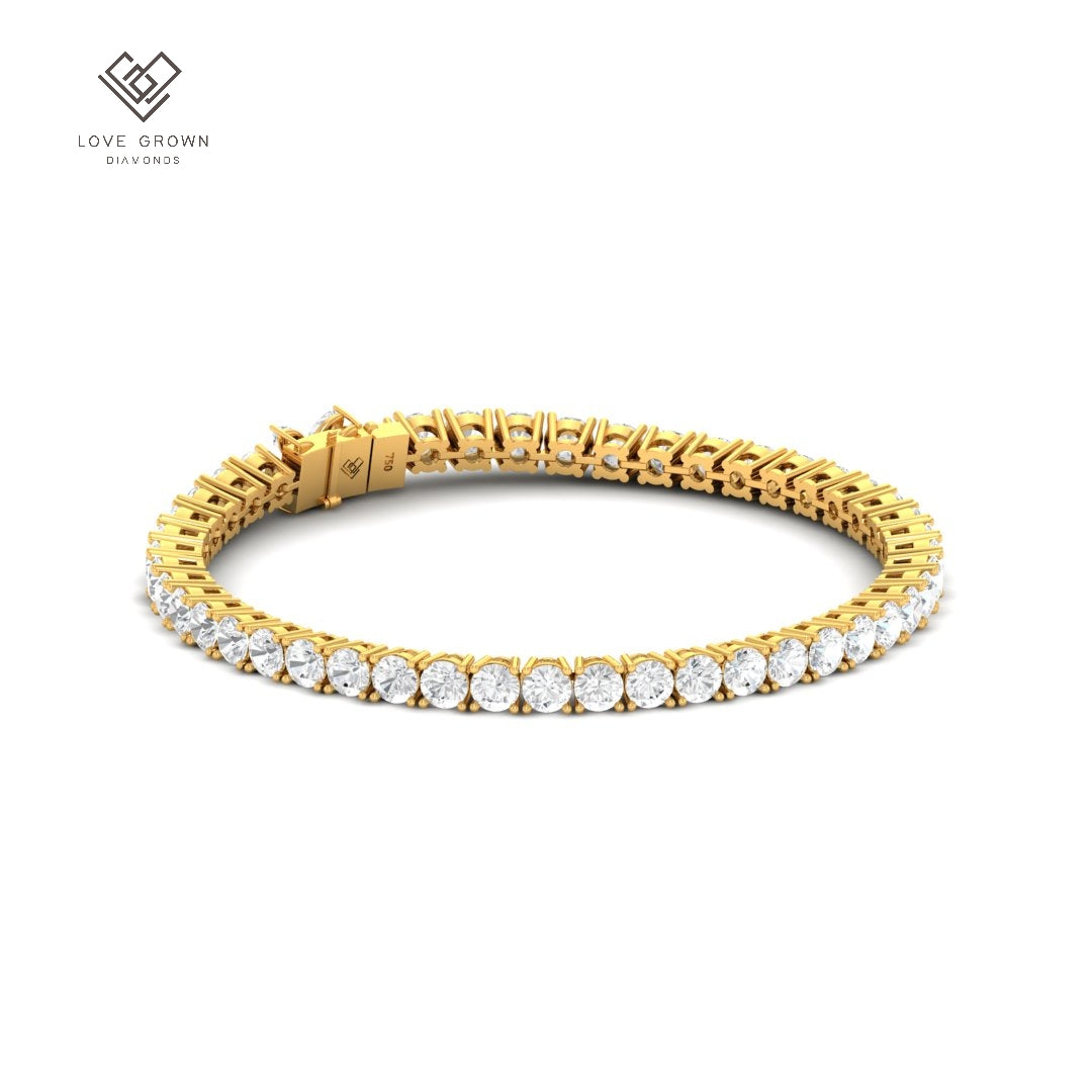 18k Yellow Gold Love Grown Diamonds 8.00ct Diamond Bracelet