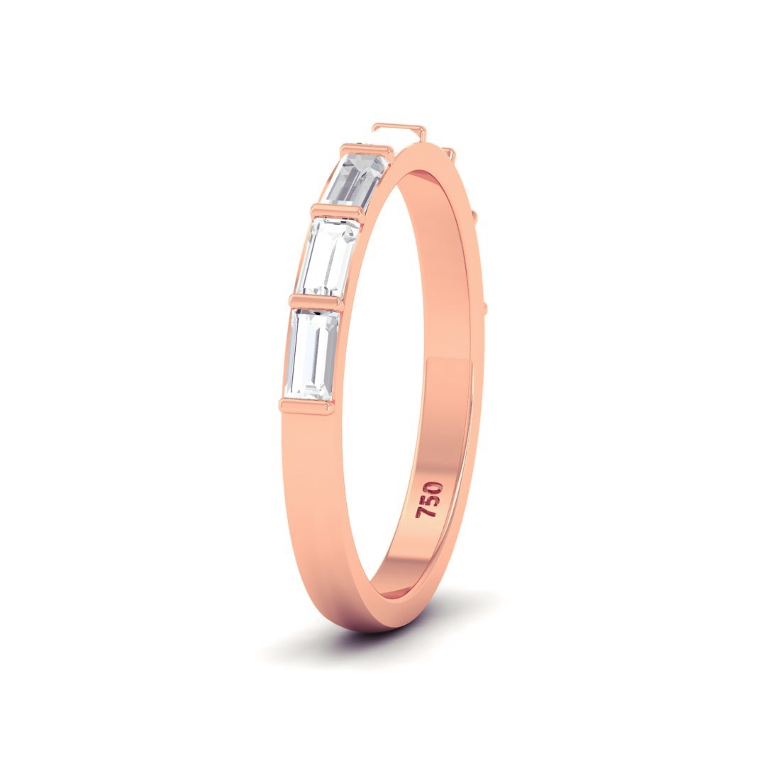 Alliance Édith en diamants taille baguette