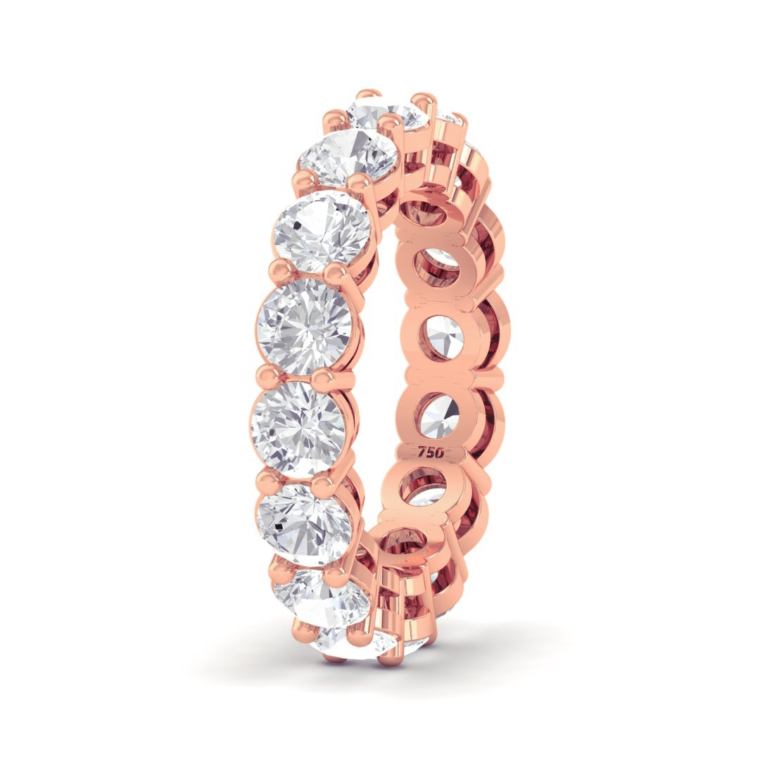 Edra Round cut wedding band 5.00 Ct