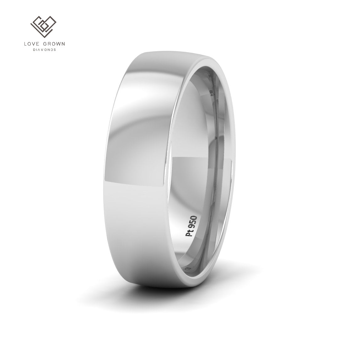 Theron Men's Wedding Band with contemporary court-shaped design, 6mm width, by Love Grown Diamonds.