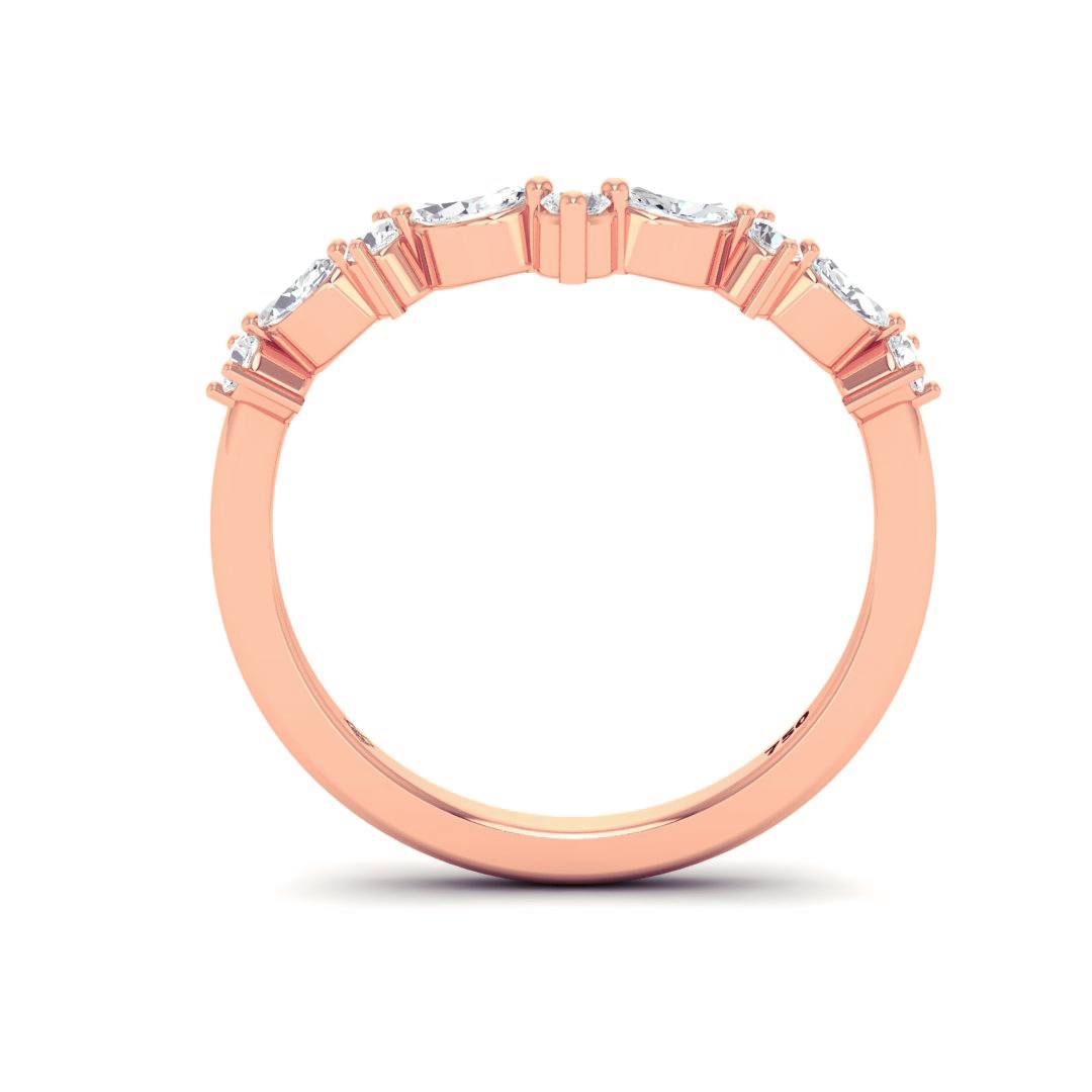 Jolene 2 stone Cut Diamond Wedding Band