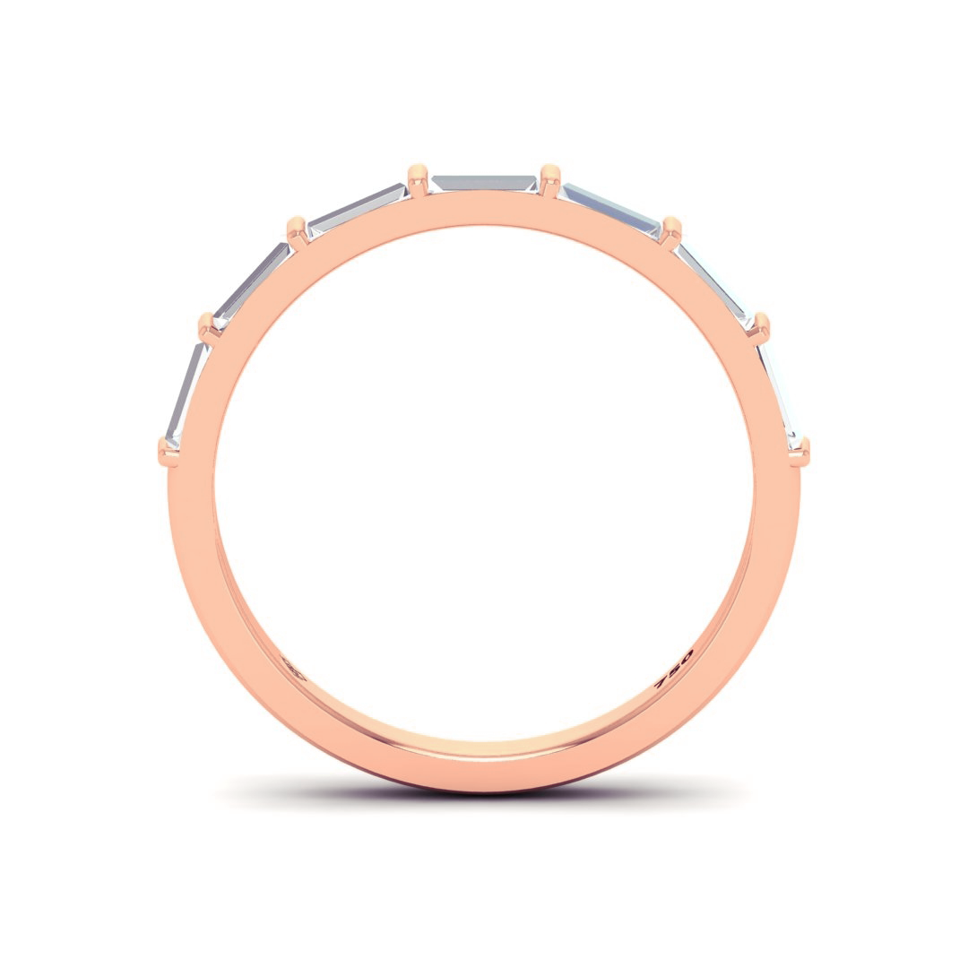 Alliance Édith en diamants taille baguette