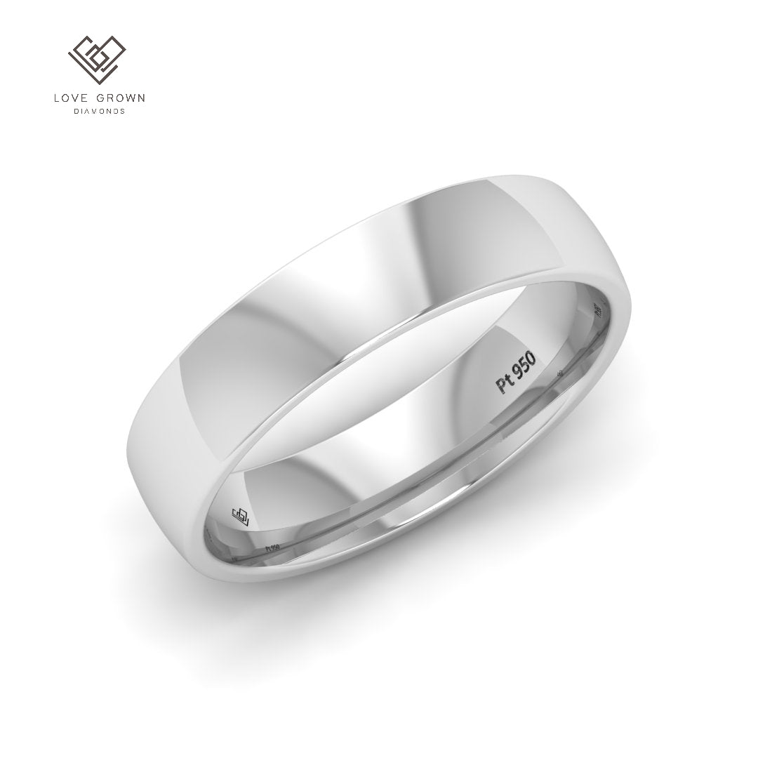Love Grown Diamonds Men's Wedding Band, 5mm court-shaped, sleek design.