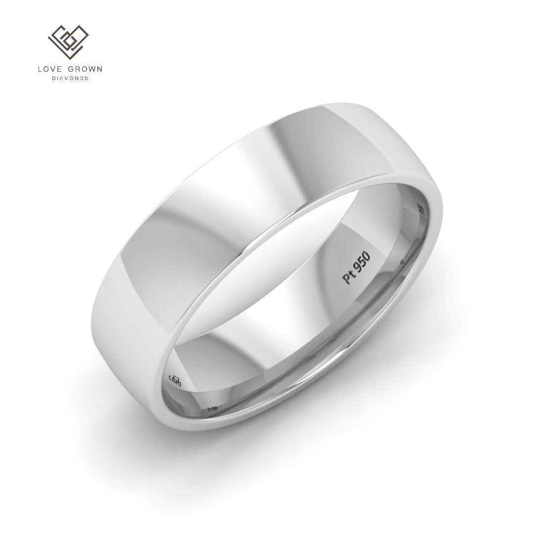 Love Grown Diamonds Theron Men's Wedding Band, court-shaped, 6mm, sleek design.