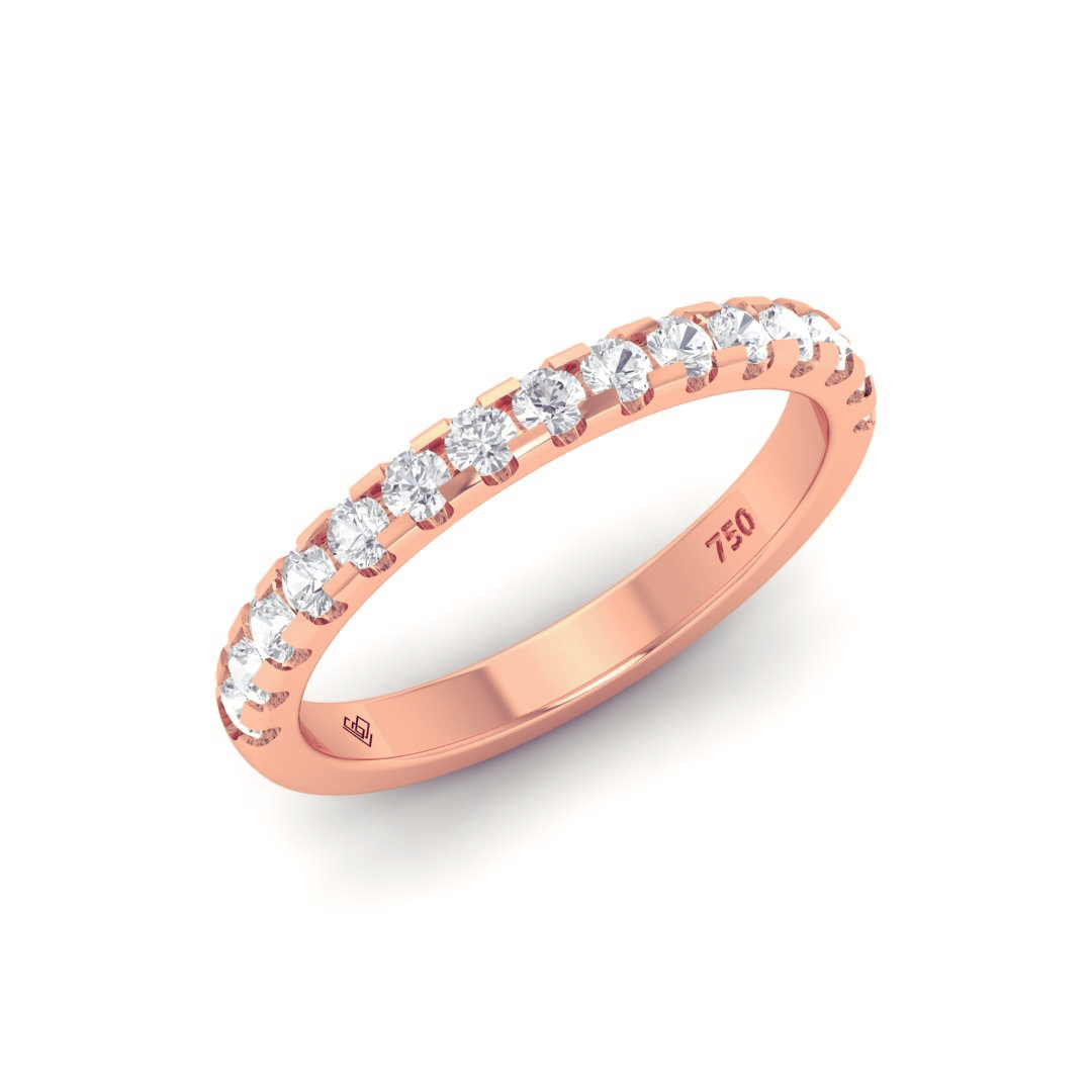 Clara Round Cut Diamond Wedding Band