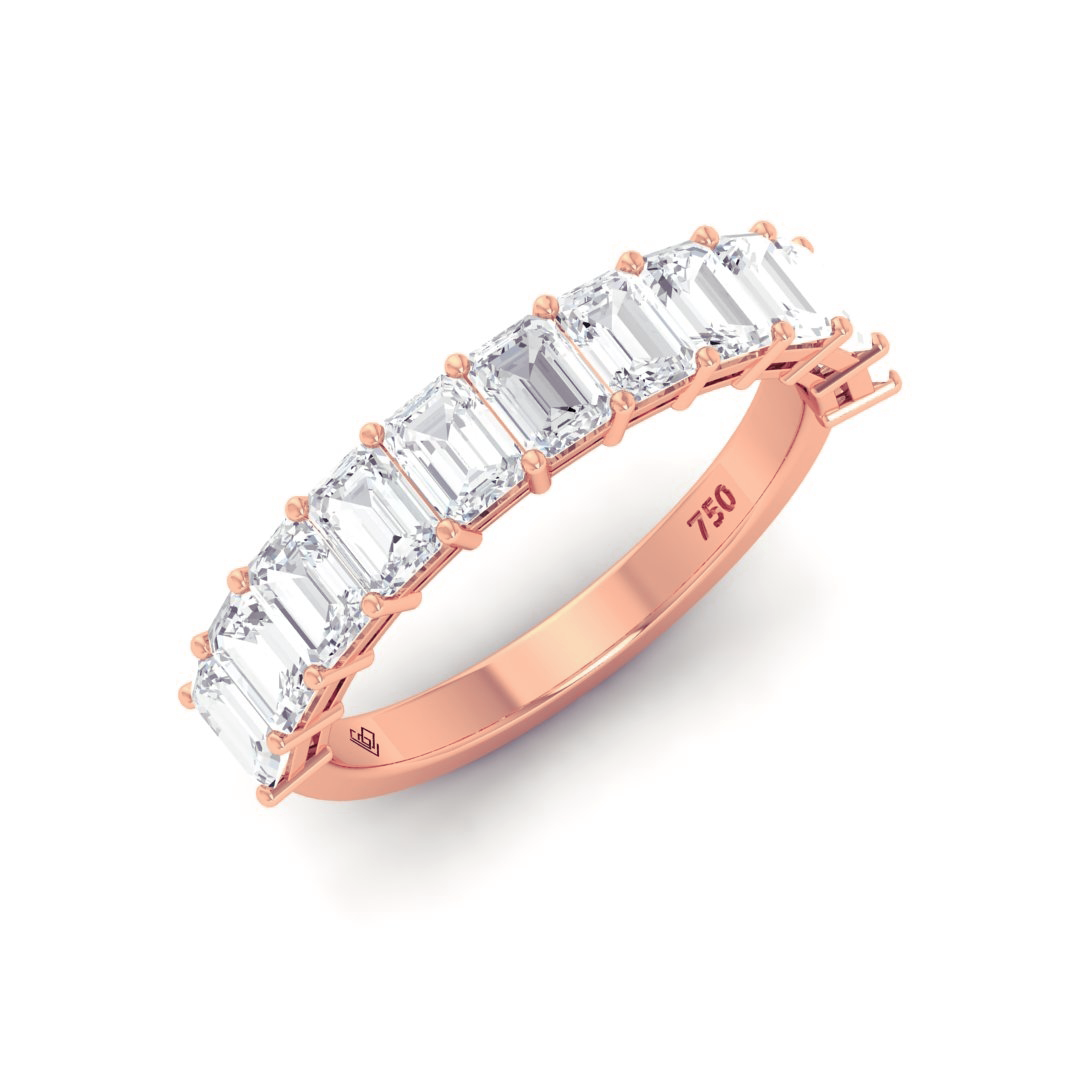 Helene Emerald cut Diamond Wedding Band