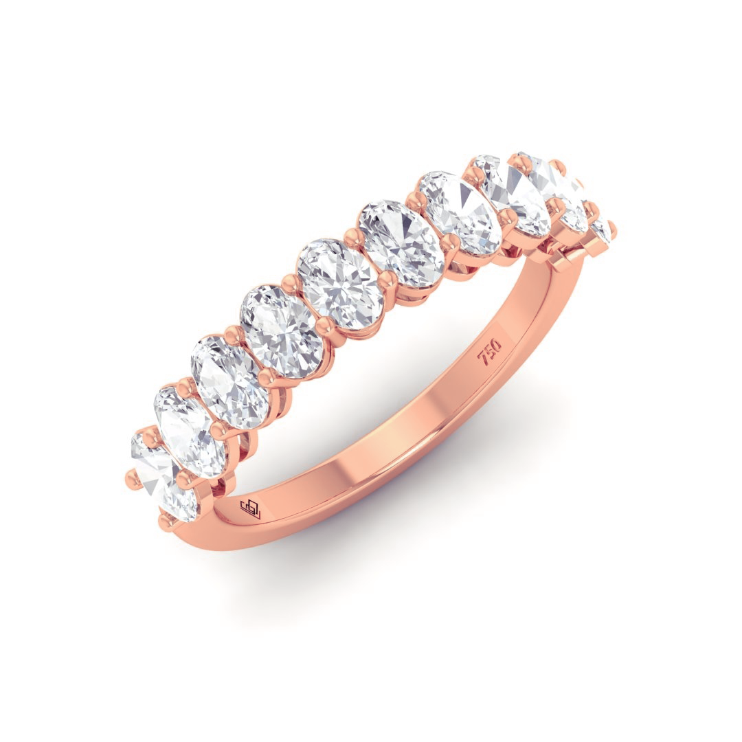 Estelle Oval cut wedding band 1.50 Ct