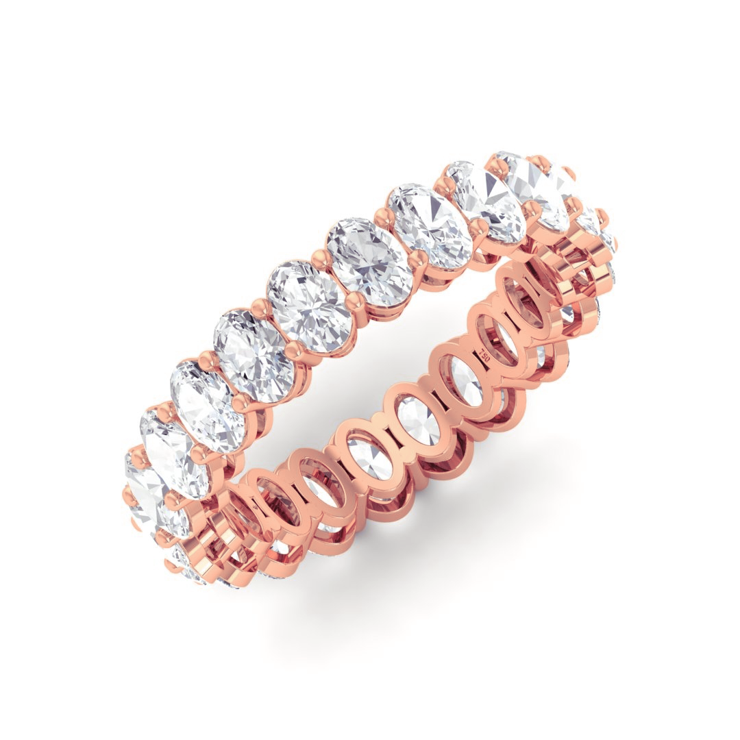 Vivian Oval cut wedding band 3.00 Ct