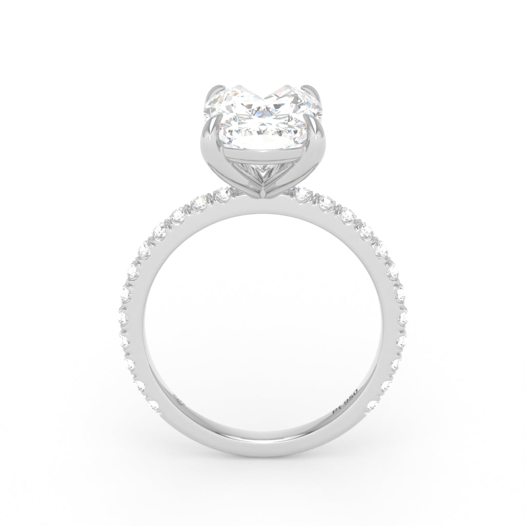 Abigail Cushion With Diamond Band Engagement Ring