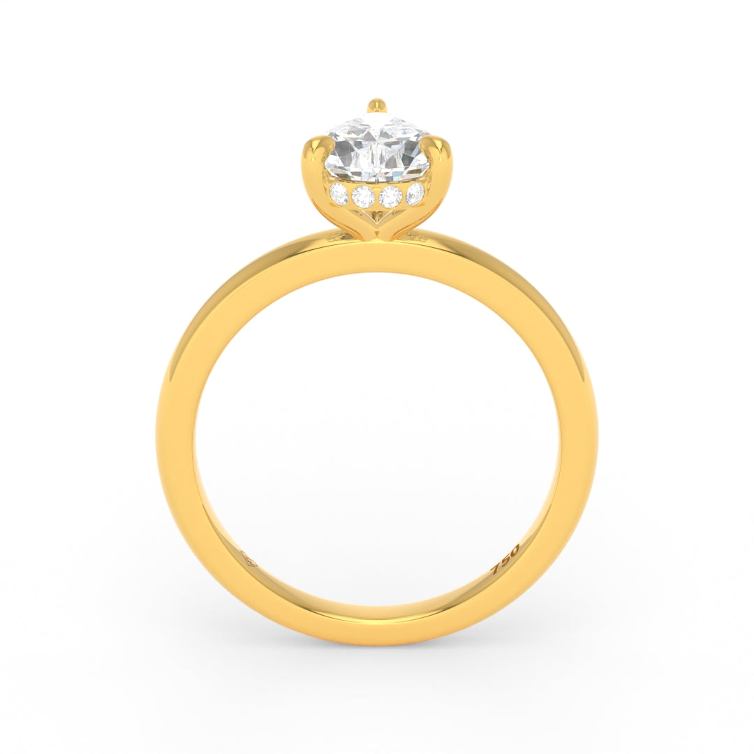 Léa Pear Cut Diamond With Hidden Halo Engagement Ring