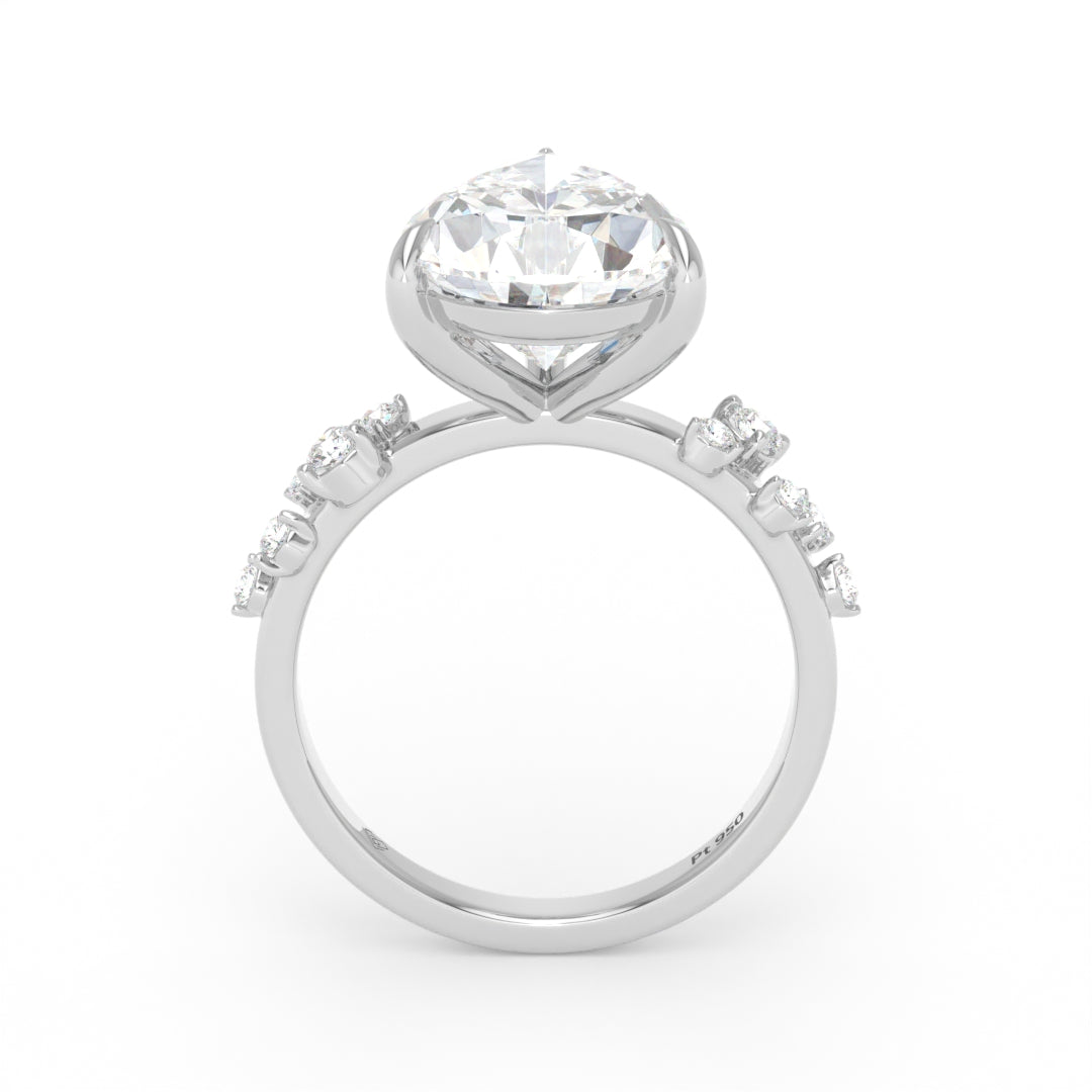 Layla Pear Cut Diamond Engagement Ring With Diamond Accent Band
