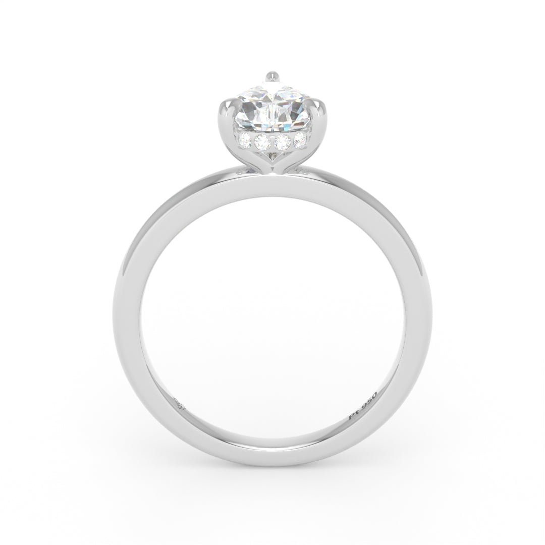 Léa Pear Cut Diamond With Hidden Halo Engagement Ring