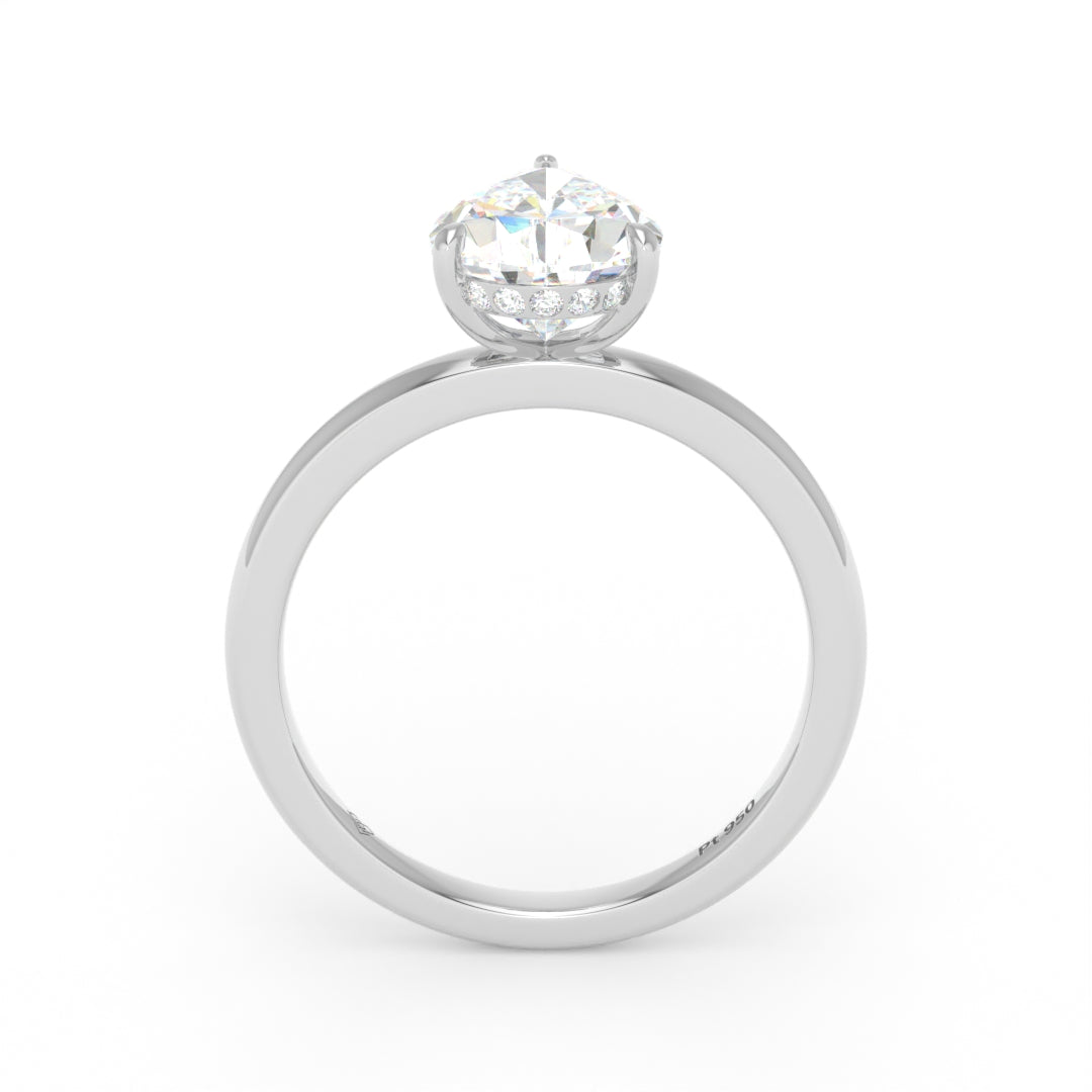 Léa Pear Cut Diamond With Hidden Halo Engagement Ring