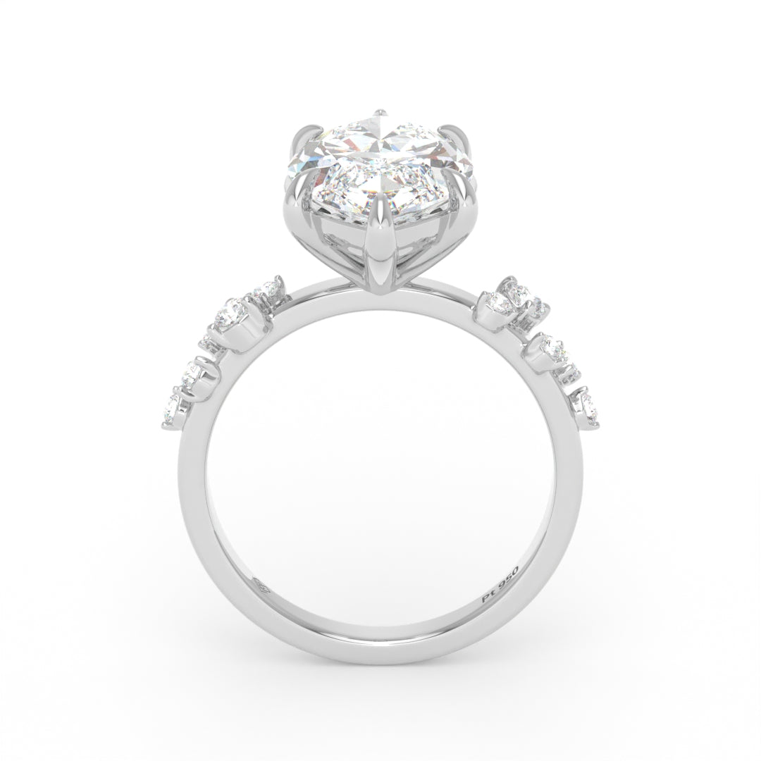Layla Marquise Cut Diamond Engagement Ring With Accent Band
