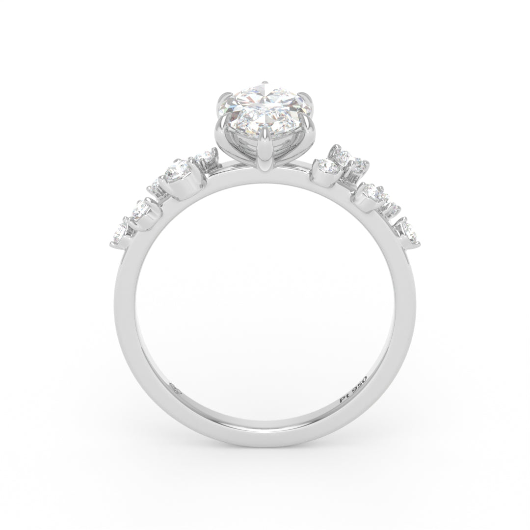 Layla Marquise Cut Diamond Engagement Ring With Accent Band